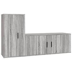 Foto van The living store tv-meubelset - grijs sonoma eiken - 100 x 34.5 x 40 cm en 40 x 34.5 x 80 cm