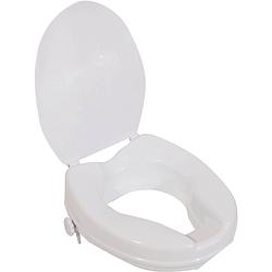 Foto van Aidapt verhoogde toiletbril wit - 5 cm - met deksel