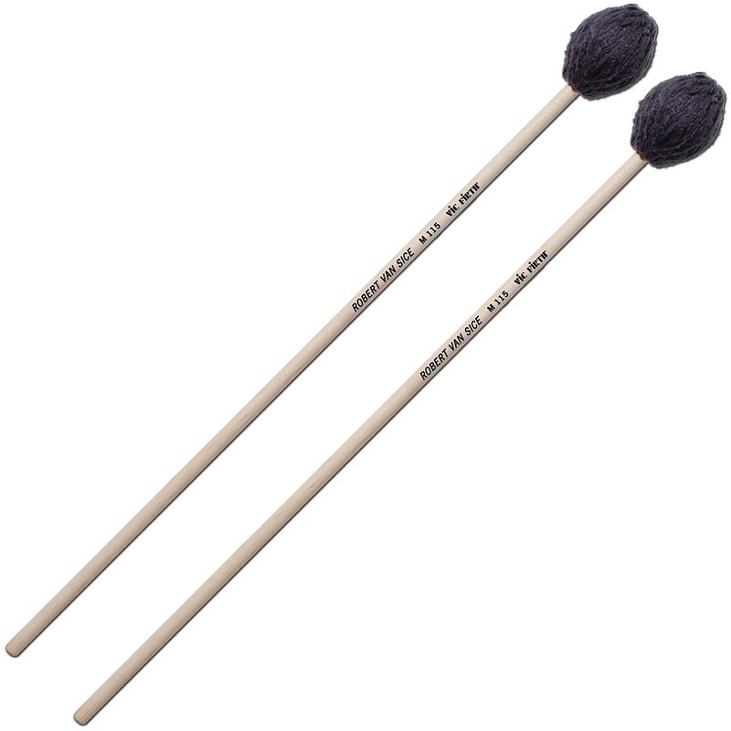 Foto van Vic firth robert van sice signature charcoal gray medium hard mallets