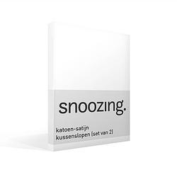 Foto van Snoozing - kussenslopen - set van 2 - katoen satijn - 60x70 - wit