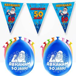 Foto van Paperdreams abraham/50 jaar feest set - ballonnen & vlaggenlijnen - 17x stuks - vlaggenlijnen