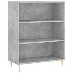 Foto van The living store boekenkast - betongrijs - 69.5 x 32.5 x 90 cm - bewerkt hout en metaal