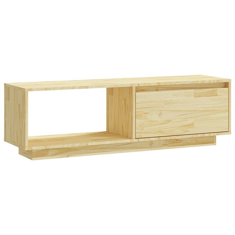 Foto van The living store tv-meubel - grenenhout - 110 x 30 x 33.5 cm - met lades en opbergschappen