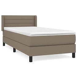 Foto van The living store bed vida - boxspringbed 193x93x78/88 cm - taupe - pocketvering matras - middelharde ondersteuning -