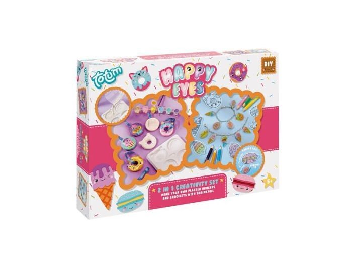 Foto van Happy eyes 2 in 1 set gips gieten krimpfolie totum