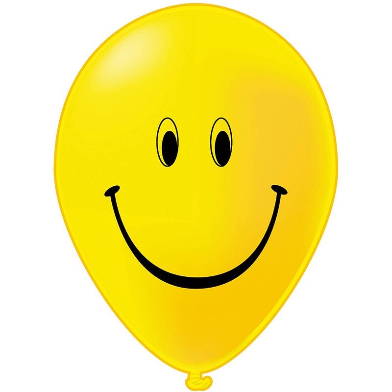 Foto van Tib ballonnen smile 30 cm latex geel 30 stuks