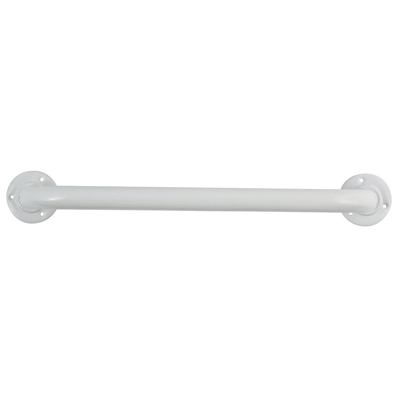 Foto van Msv badkamer/douche wand/muur handgreep - rvs metaal - wit - 30 cm - badkameraccessoireset