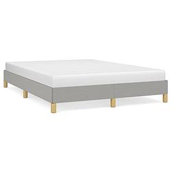 Foto van The living store bedframe stof lichtgrijs 140x200 cm - bed