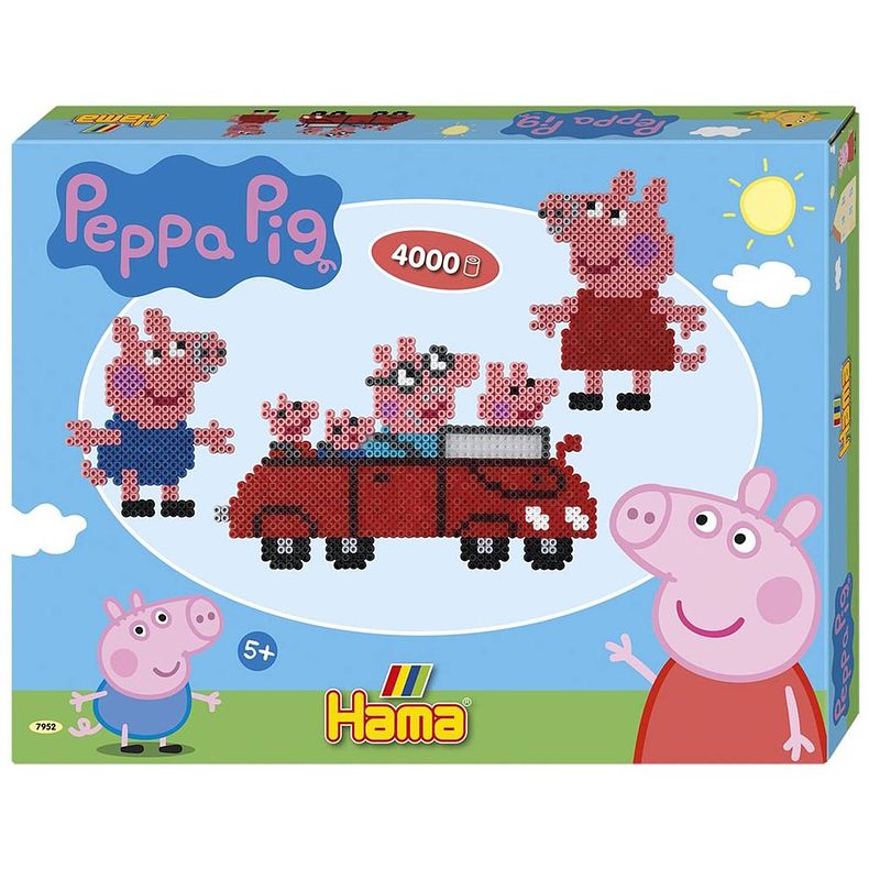 Foto van Hama strijkkralenset peppa pig junior roze 4004-delig