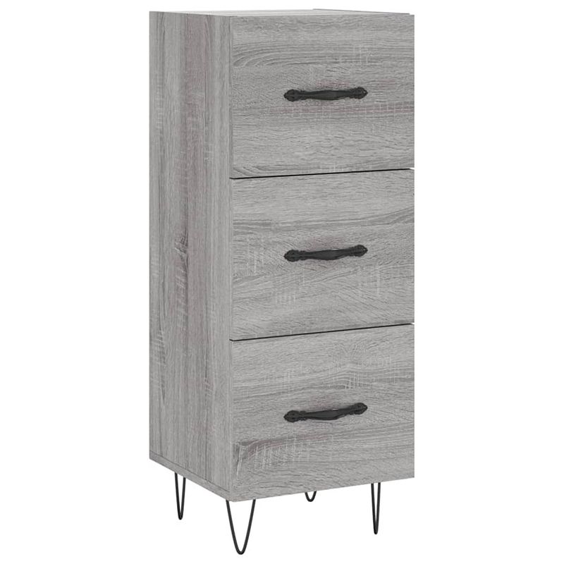 Foto van Vidaxl dressoir 34,5x34x90 cm bewerkt hout grijs sonoma eikenkleurig