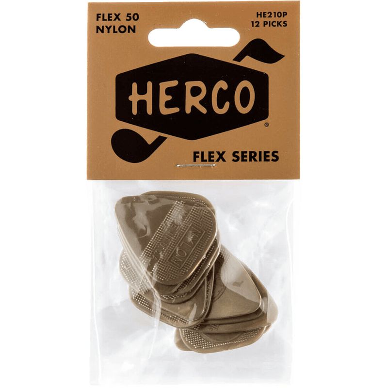 Foto van Herco he210p flex 50 nylon flat picks plectrums (12 stuks)