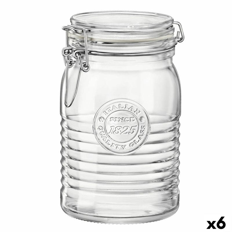 Foto van Voedselopslagcontainer bormioli rocco officina transparant glas (6 stuks) (1,15 l)