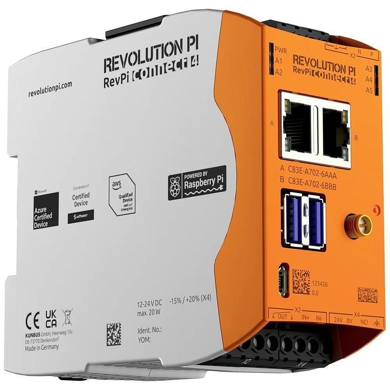 Foto van Kunbus revolutionpi connect 4 pr100377 plc-uitbreidingsmodule