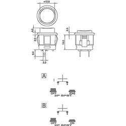 Foto van Tru components tc-r13-523a-05rt druktoets 250 v/ac 1.5 a 1x uit/(aan) moment 1 stuk(s)