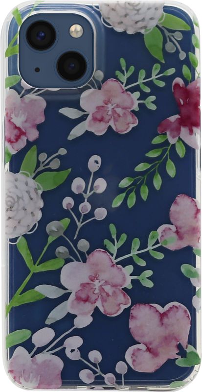 Foto van Bluebuilt mixed blossom soft case apple iphone 13 back cover transparant