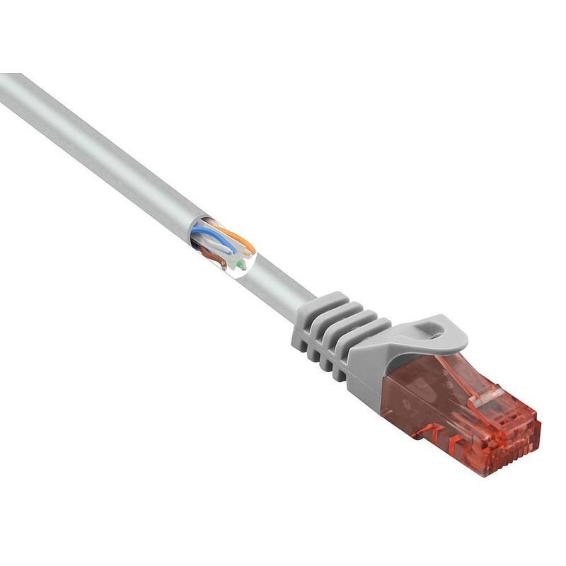 Foto van Renkforce rf-5047518 rj45 netwerkkabel, patchkabel cat 6 u/utp 1.00 m grijs snagless, halogeenvrij 1 stuk(s)