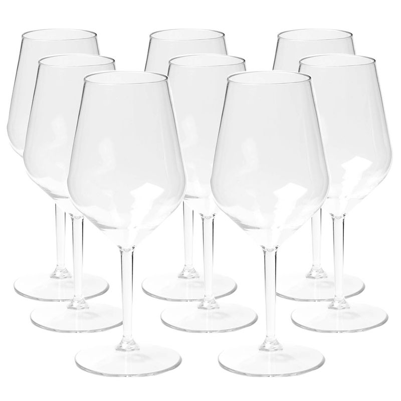 Foto van Depa wijnglas - 12x - transparant - onbreekbaar kunststof - 470 ml - wijnglazen
