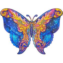 Foto van Unidragon houten puzzel dier - intersterrenstelsel vlinder - 199 stukjes - medium 32x23 cm