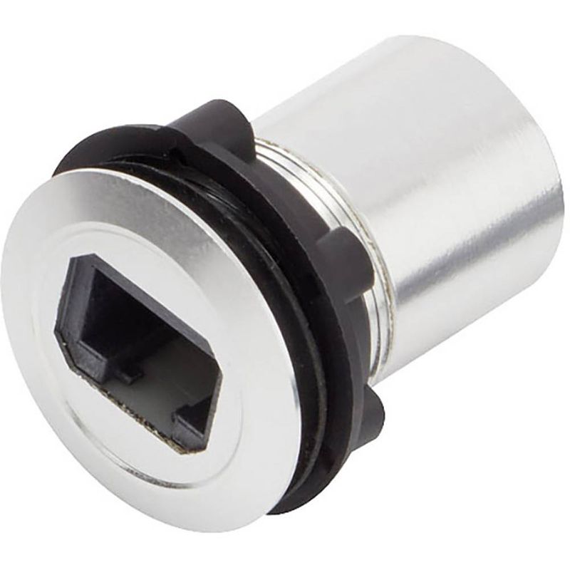 Foto van Tru components rj45-02 rj-inbouwbus 1417396 bus, inbouw zilver 1 stuk(s)