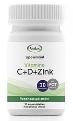 Foto van Vedax liposomale vitamine c+d+zink kauwtabletten
