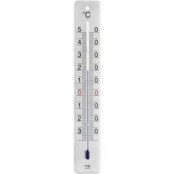 Foto van Binnen/buiten thermometer rvs 4,5 x 28 cm - buitenthermometers