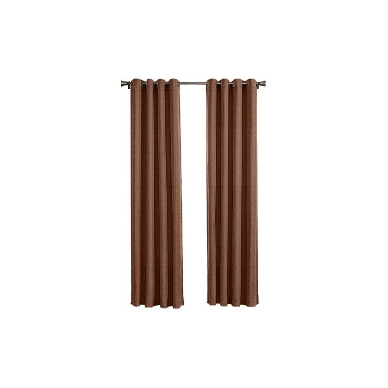 Foto van Geweven verduisterend gordijn - larson -chocolate- ringen - 300x250 cm