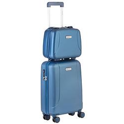 Foto van Carryon skyhopper handbagage en beautycase - 55cm tsa trolley - make-up koffer - blauw
