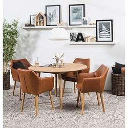Foto van Eethoek ulfborg uppsala (tafel met 4 stoelen) - bruin - leen bakker
