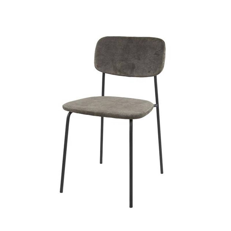 Foto van Hoyz collection - stoel open rug ronde buis 4 stuks - taupe velours