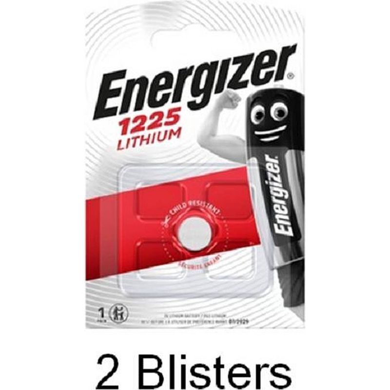 Foto van 2 stuks (2 blisters a 1 stuk) energizer cr1225 lithium knoopcel 3v