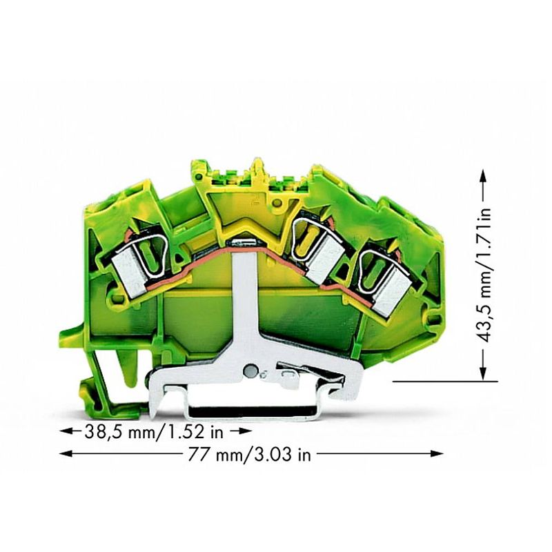 Foto van Wago 781-637 aardingsklem 6 mm spanveer toewijzing: terre groen, geel 50 stuk(s)