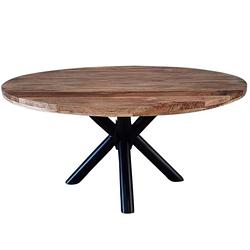 Foto van Dimehouse denver eettafel rond ø130 cm - industrieel - mangohout