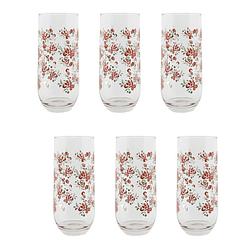 Foto van Haes deco - set van 6 waterglazen - ø 6x14 cm / 280 ml - glas - little rose collection