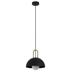 Foto van Eglo calmanera hanglamp - e27 - ø 32,5 cm - zwart/geelkoper