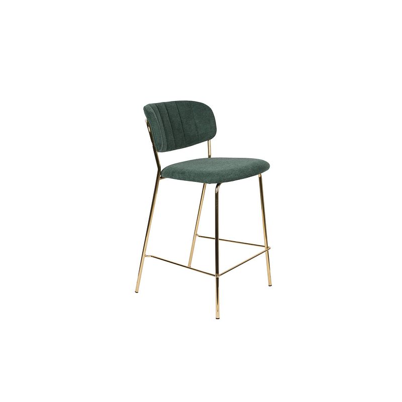 Foto van Anli style counter stool jolien gold/dark green