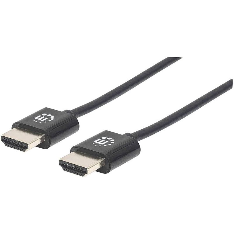 Foto van Manhattan hdmi aansluitkabel hdmi-a stekker, hdmi-a stekker 0.50 m zwart 394406 hdmi-kabel