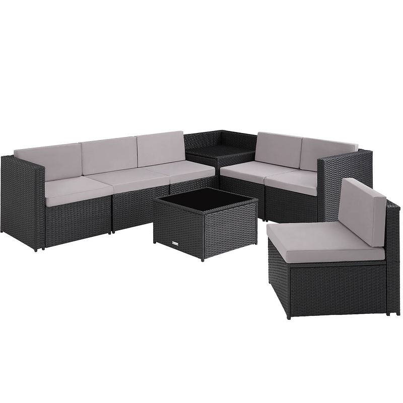 Foto van Tectake - wicker loungeset verona zwart - 404233