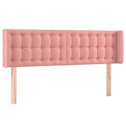 Foto van The living store hoofdeind - bedaccessoires - 147x16x78/88 cm - roze fluweel