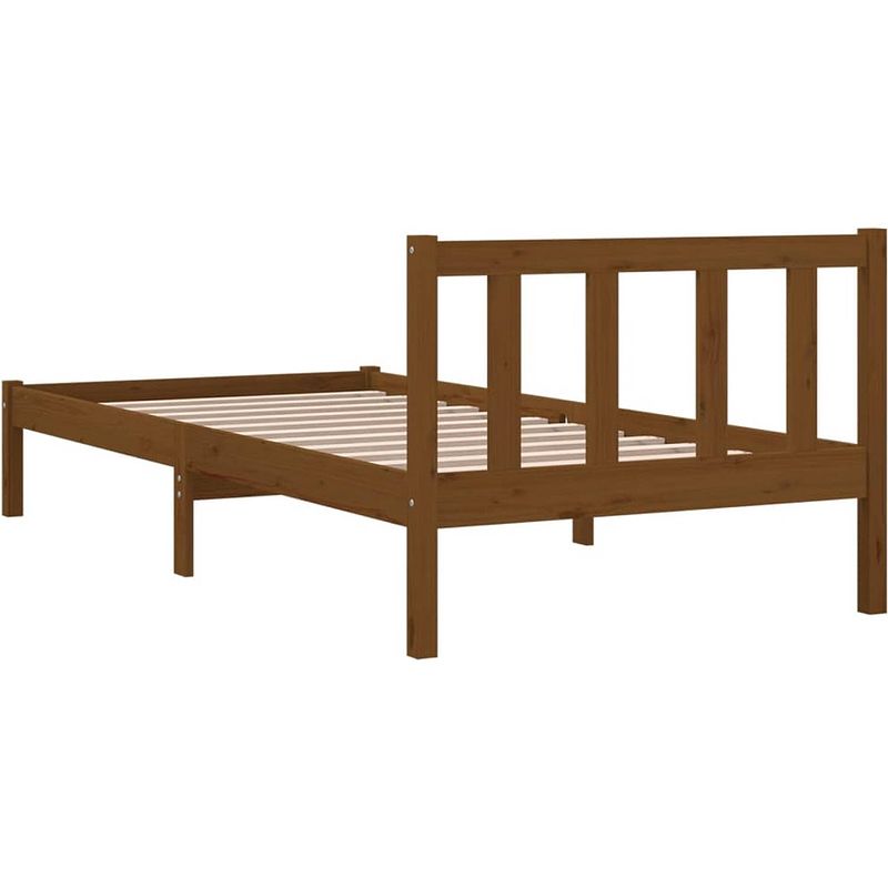 Foto van The living store bedframe massief grenenhout honingbruin 90x190 cm 3ft single - bed