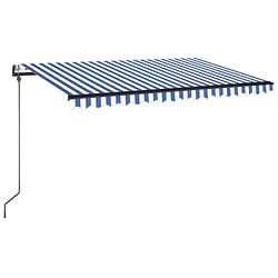 Foto van Vidaxl luifel automatisch met led en windsensor 400x350 cm blauw wit