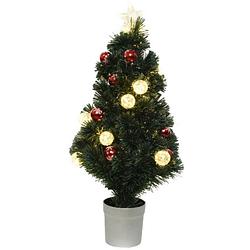 Foto van Fiber optic kerstboom/kunst kerstboom met verlichting 90 cm - kunstkerstboom