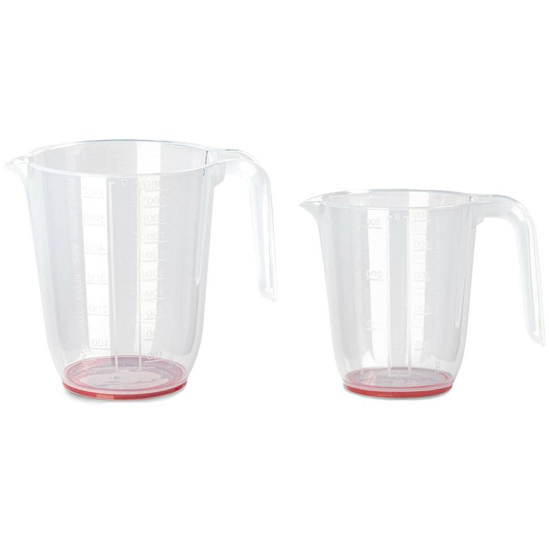 Foto van Keuken maatbekers - kunststof - set van 2x - 500ml/1l - maatbekers