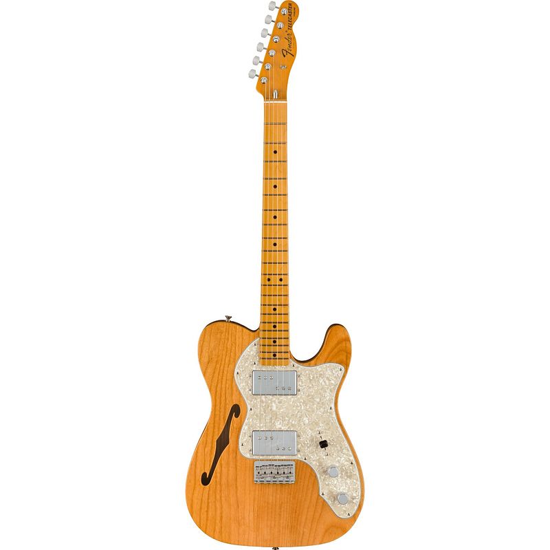 Foto van Fender american vintage ii 1972 telecaster thinline aged natural mn elektrische gitaar met koffer