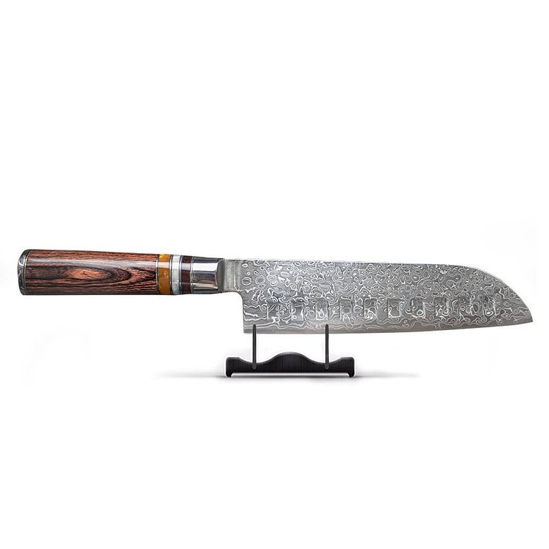 Foto van Shinrai japan micarta jewels damascus santoku 18 cm