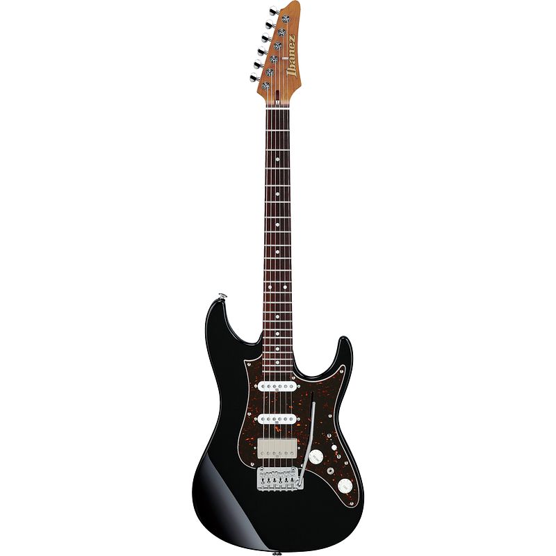 Foto van Ibanez az2204n prestige black elektrische gitaar met koffer