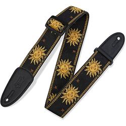 Foto van Levys leathers mpjg-sun-blk geweven gitaarband met print - zwart met zon