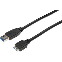 Foto van Digitus usb-kabel usb 3.2 gen1 (usb 3.0 / usb 3.1 gen1) usb-a stekker, usb-micro-b 3.0 stekker 1.80 m zwart ak-112341