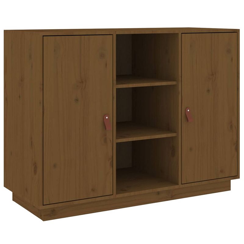 Foto van Vidaxl dressoir 100x40x75 cm massief grenenhout honingbruin