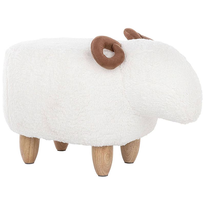 Foto van Beliani lamb - hocker-wit-polyester