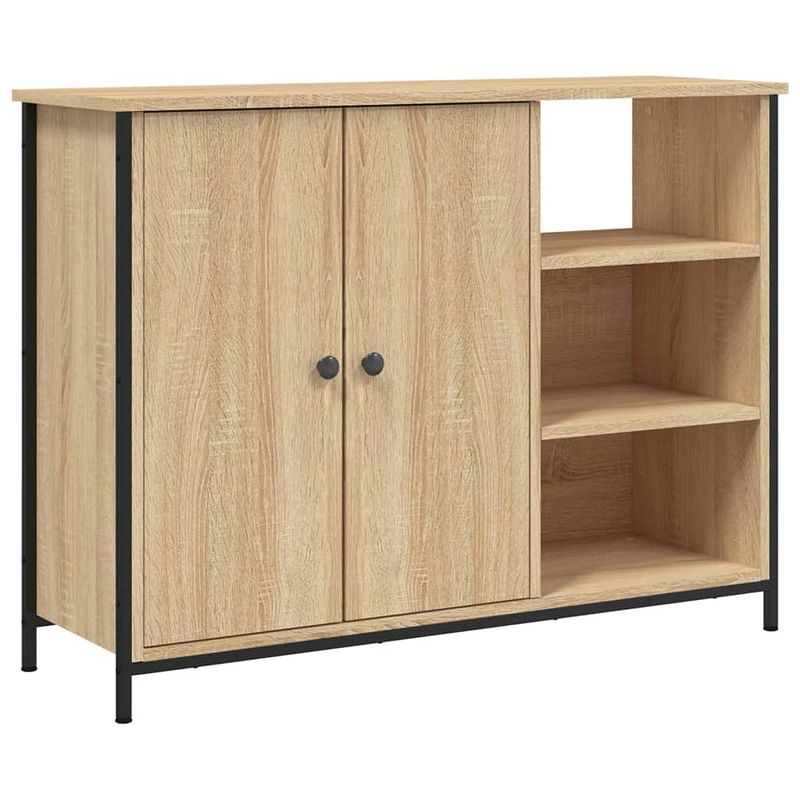 Foto van Vidaxl dressoir 100x33x75 cm bewerkt hout sonoma eikenkleurig